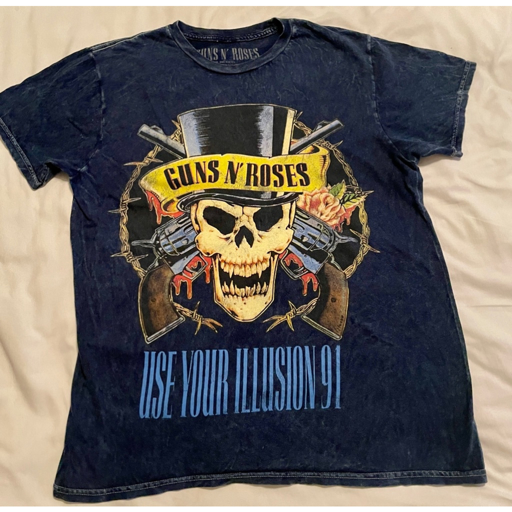 Men's Guns N' Roses Use Your Illusion Concert T-Shirt Small Blue